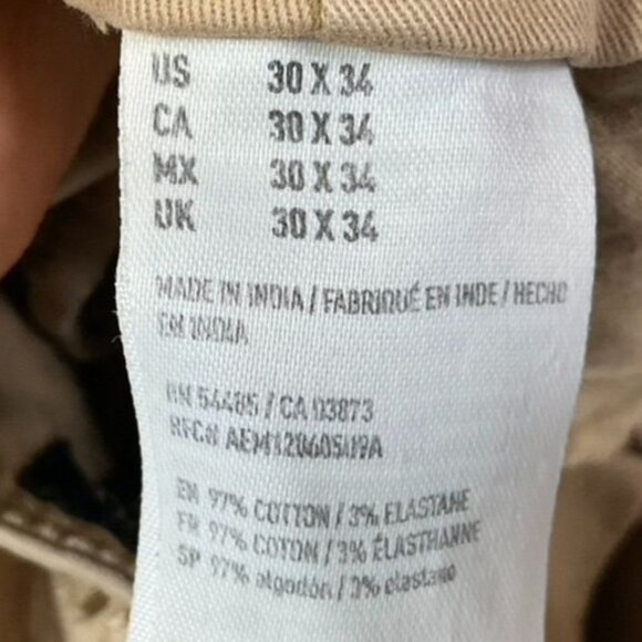 American Eagle Extreme Flex Original Straight Khakis, Men's 30x34, Toasted Almon - Picture 8 of 13